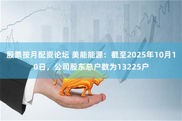 股票按月配资论坛 美能能源：截至2025年10月10日，公司股东总户数为13225户