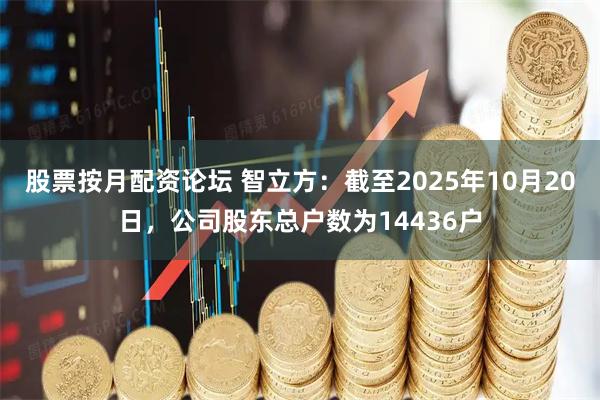 股票按月配资论坛 智立方：截至2025年10月20日，公司股东总户数为14436户